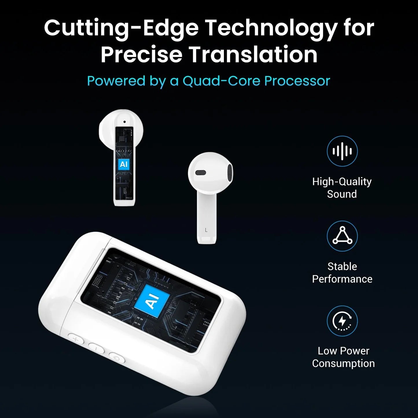 A8 AI Earbuds with Language Translator, Powered by ChatGPT